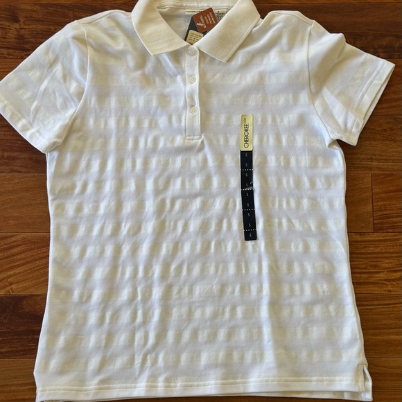 Cherokee Tops - Cherokee women’s cream off White Polo Shirt